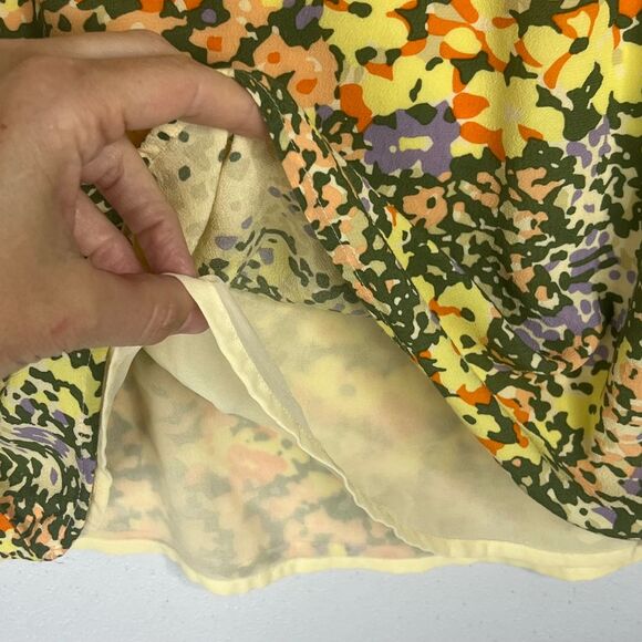 Rails Dress Roma Gardenia Floral Mini Yellow Puff Sleeve V-Neck Size Small - Picture 8 of 16